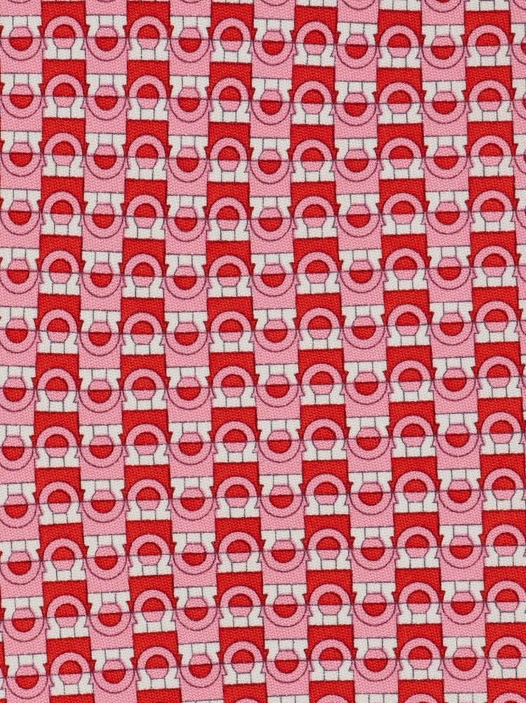 Cravatta in seta stampa Gancini bicolor Gallery image 2