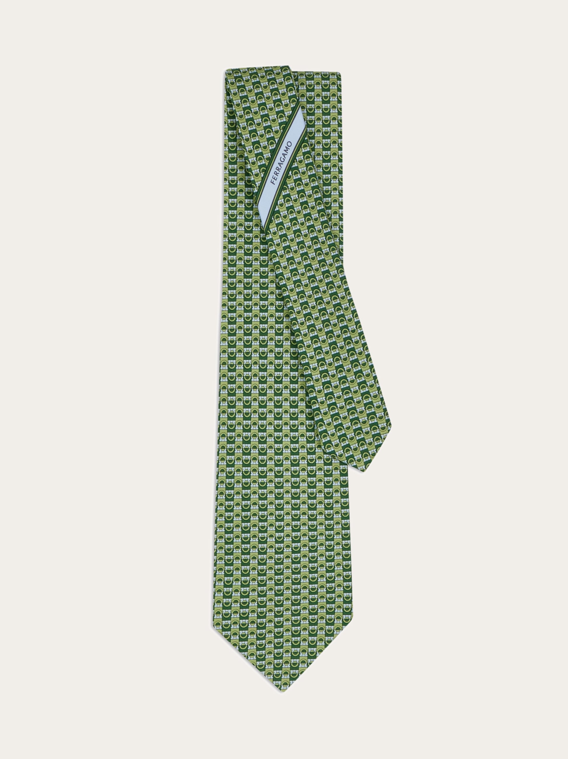 Gancini bicolor print silk tie - Men | Ferragamo