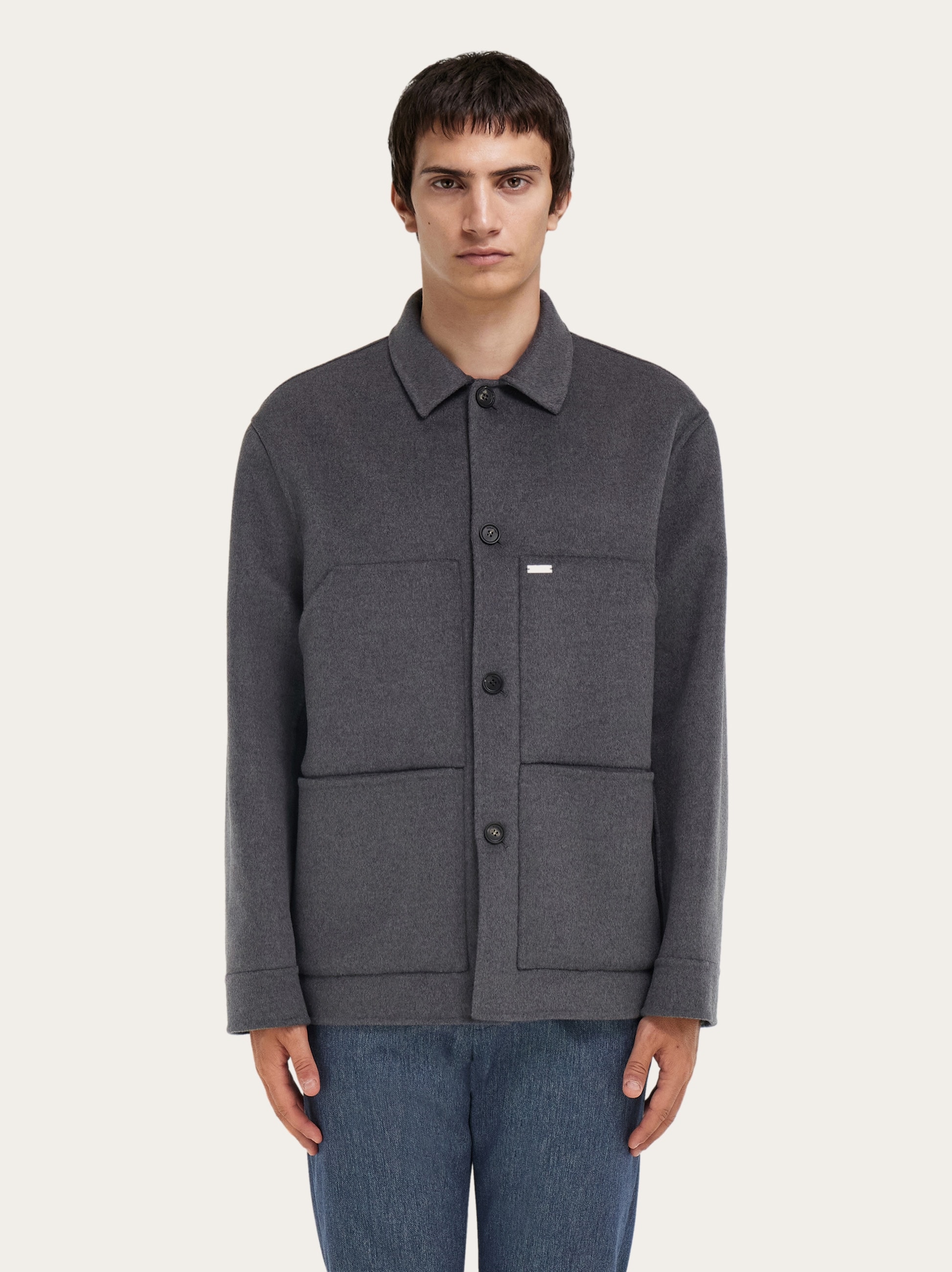 Salvatore Ferragamo グレー ウールジャケット XS Shirt jacket - Men | Ferragamo