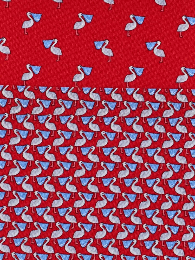 Corbata de seda estampado Pelícano Gallery image 2