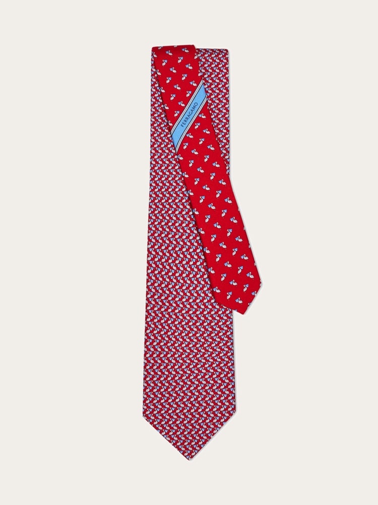 Corbata de seda estampado Pelícano Gallery image 3