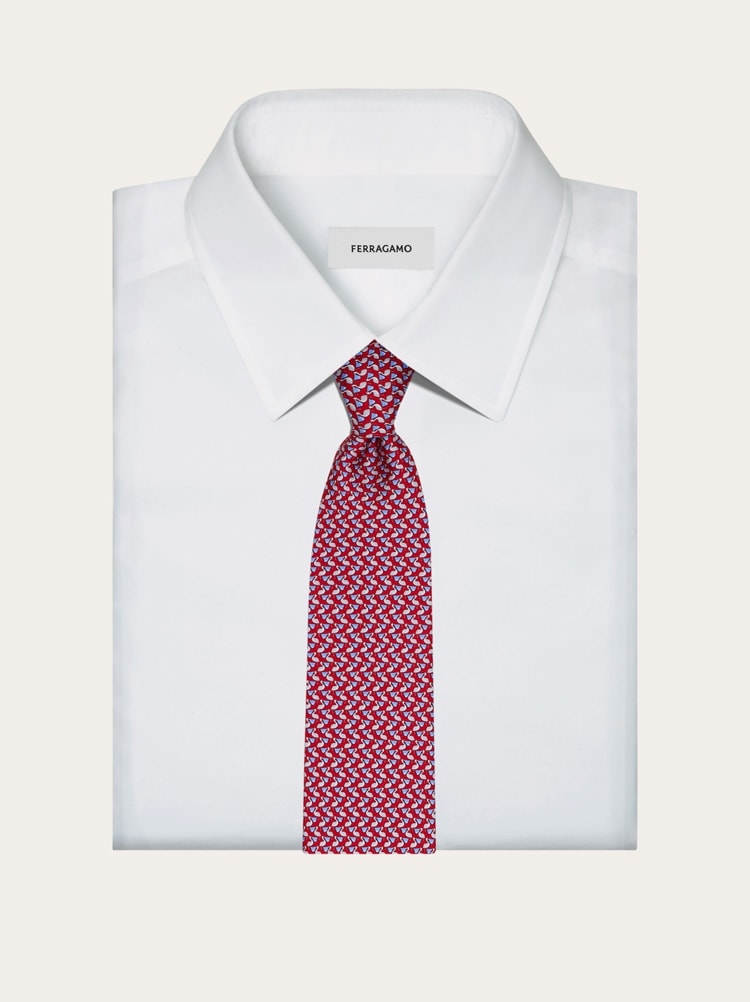 Corbata de seda estampado Pelícano Gallery image 4