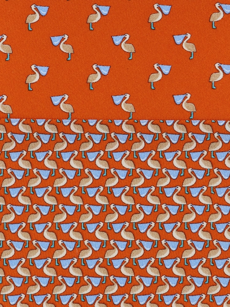 Corbata de seda estampado Pelícano Gallery image 2