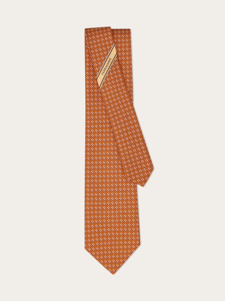 Brackets print silk tie Gallery image 2