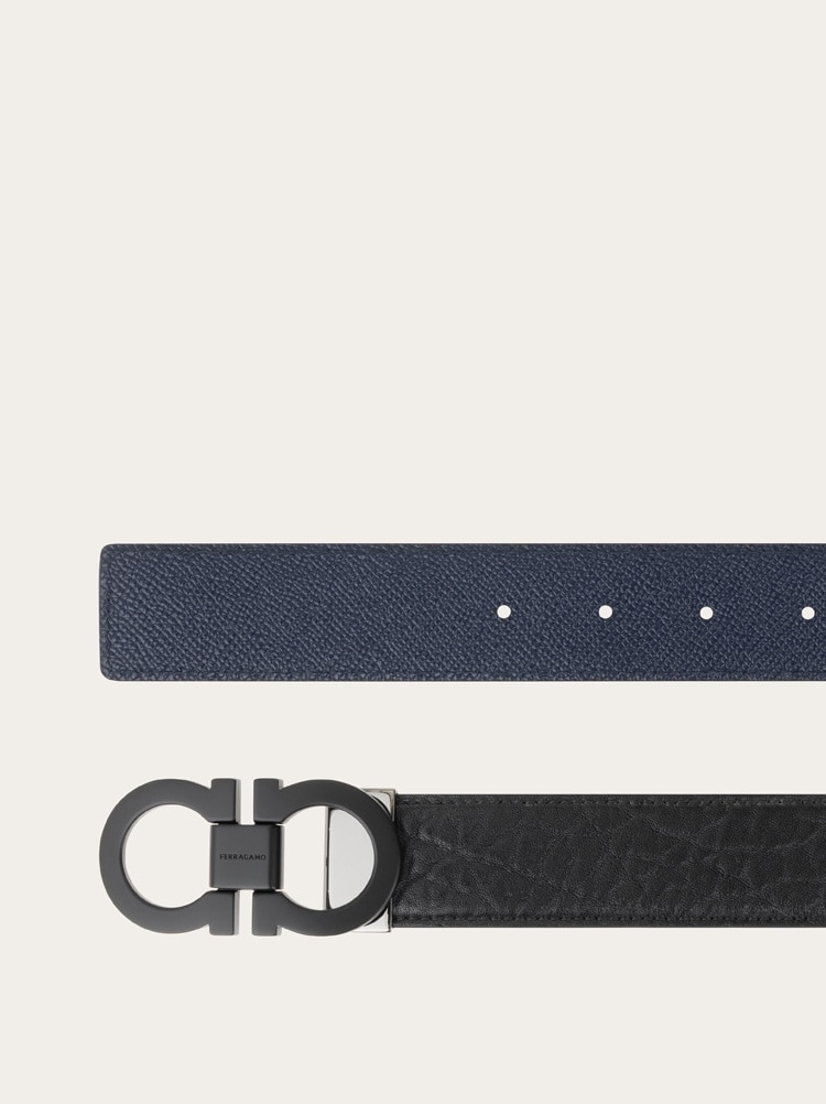 Reversible and adjustable Gancini belt Gallery image 4