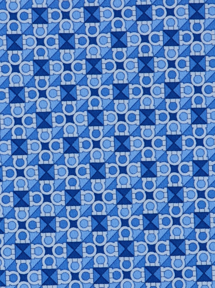 Gancini square print silk tie Gallery image 2