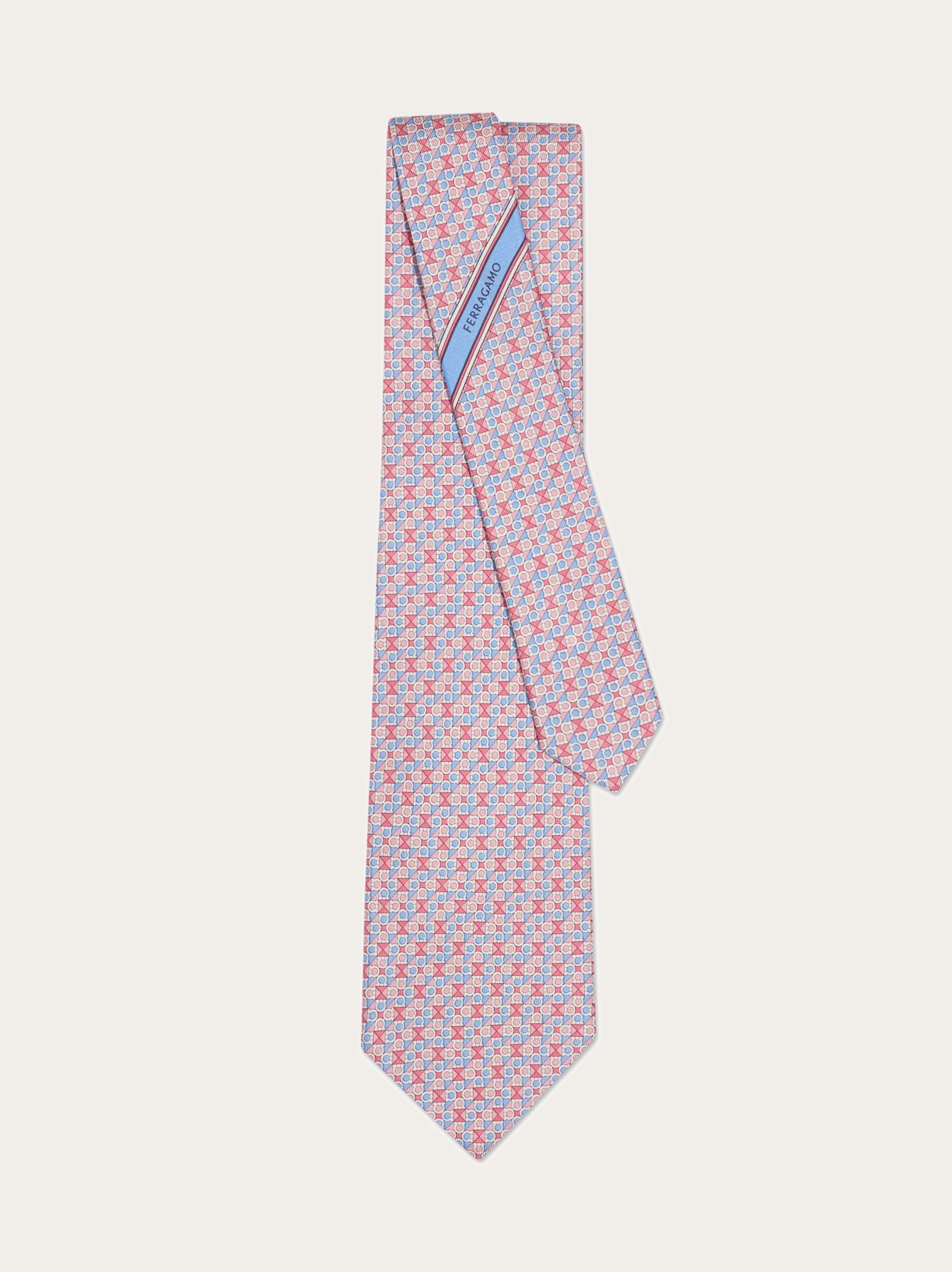 Gancini square print silk tie - Men | Ferragamo