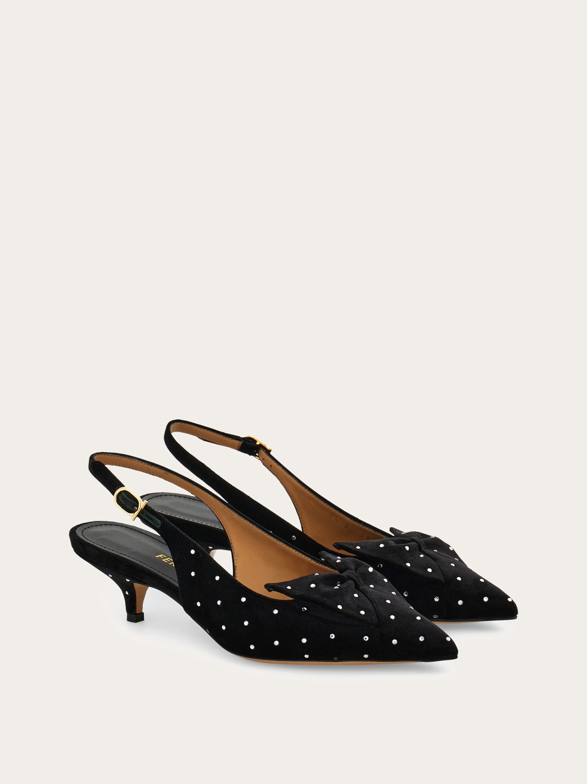 Ferragamo ポインテッドトゥヒール ブラック/ゴールド ポインテッド パンプス - ウィメンズ | Ferragamo