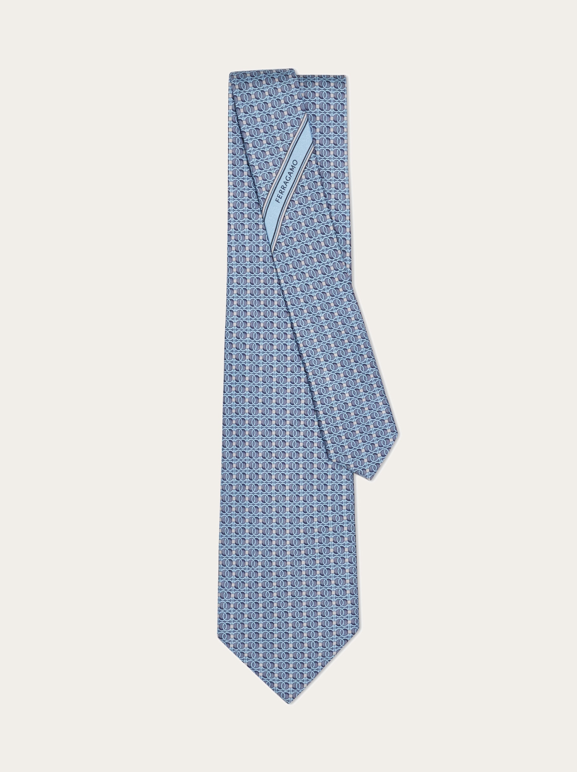 Gancini chain print silk tie - Men | Ferragamo