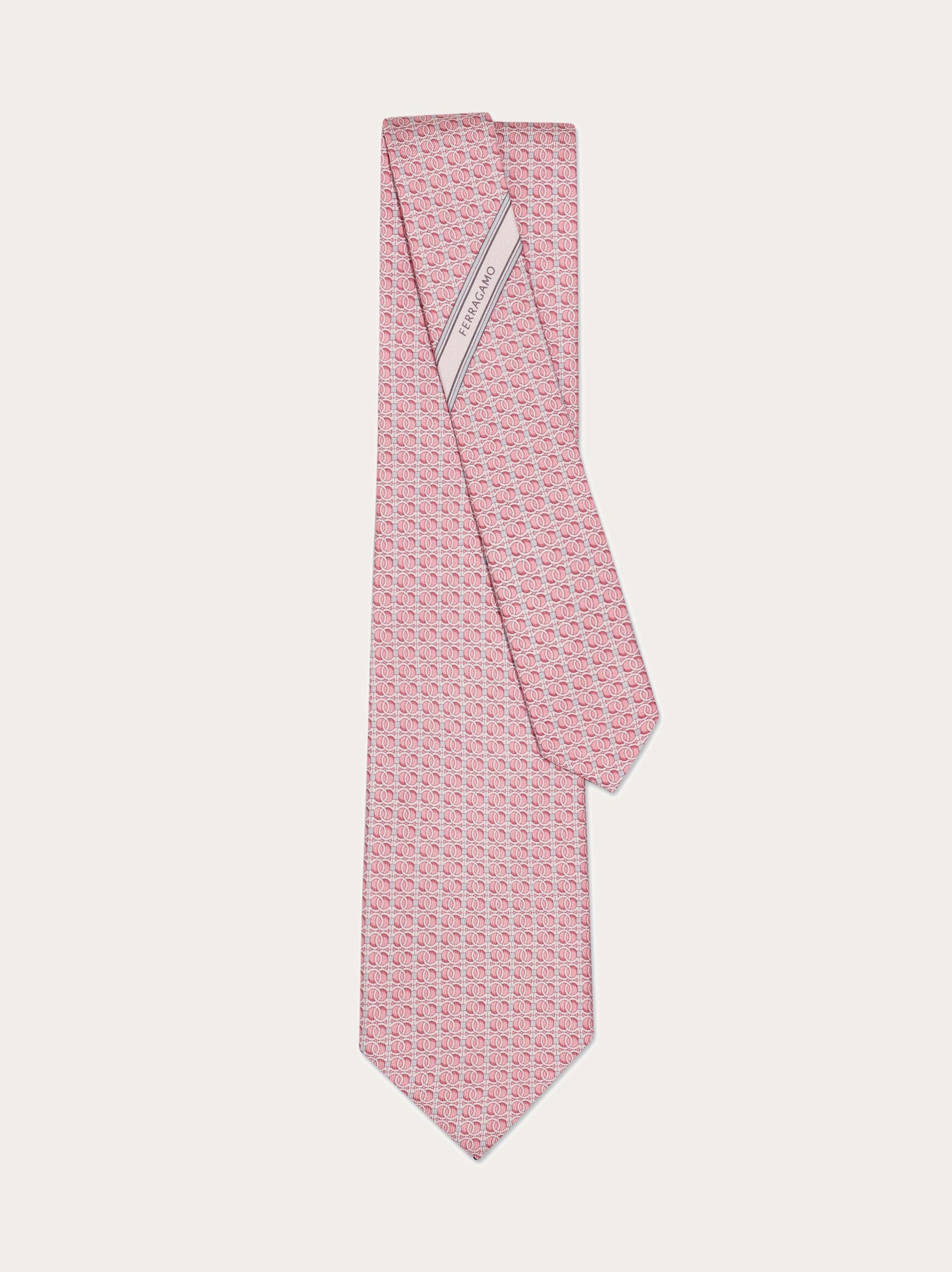 Gancini chain print silk tie - Men | Ferragamo