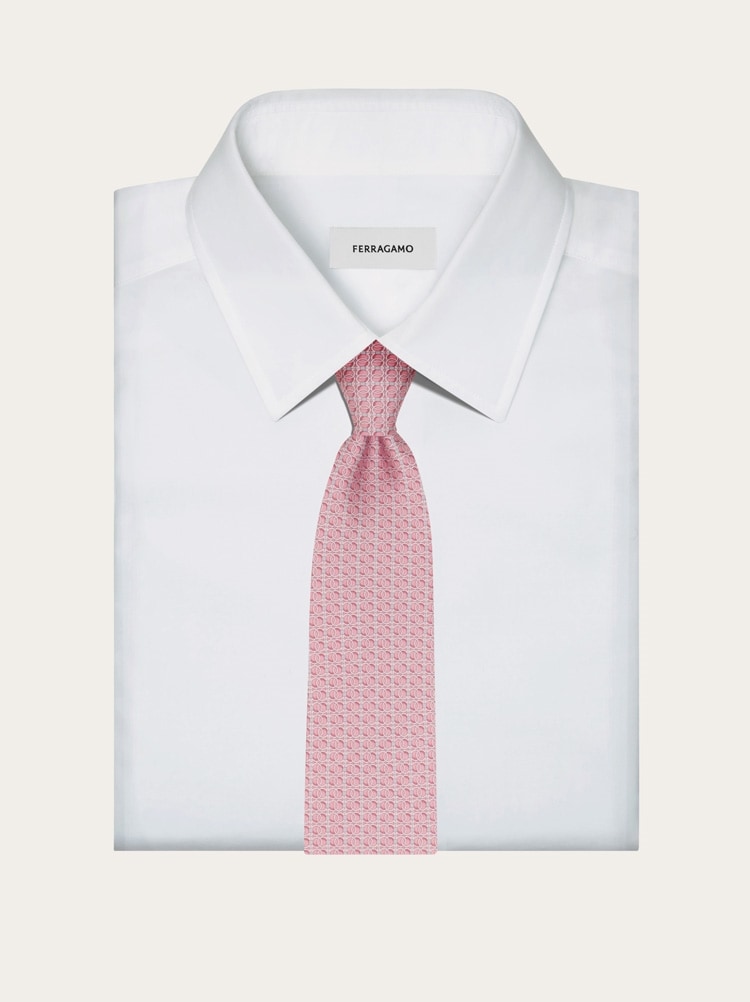 Gancini chain print silk tie Gallery image 4
