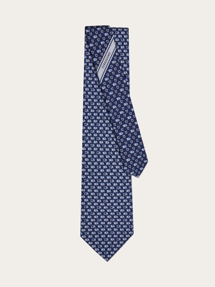 Cravatta in seta stampa Elefantino Gallery image 3