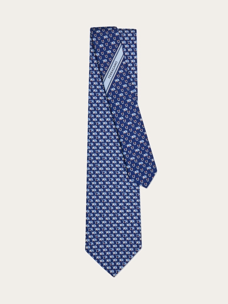 Elephant print silk tie Gallery image 3