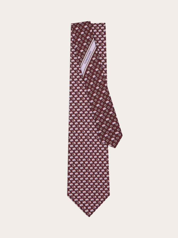 Elephant print silk tie Gallery image 3