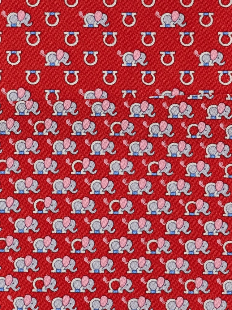 Elephant print silk tie Gallery image 2