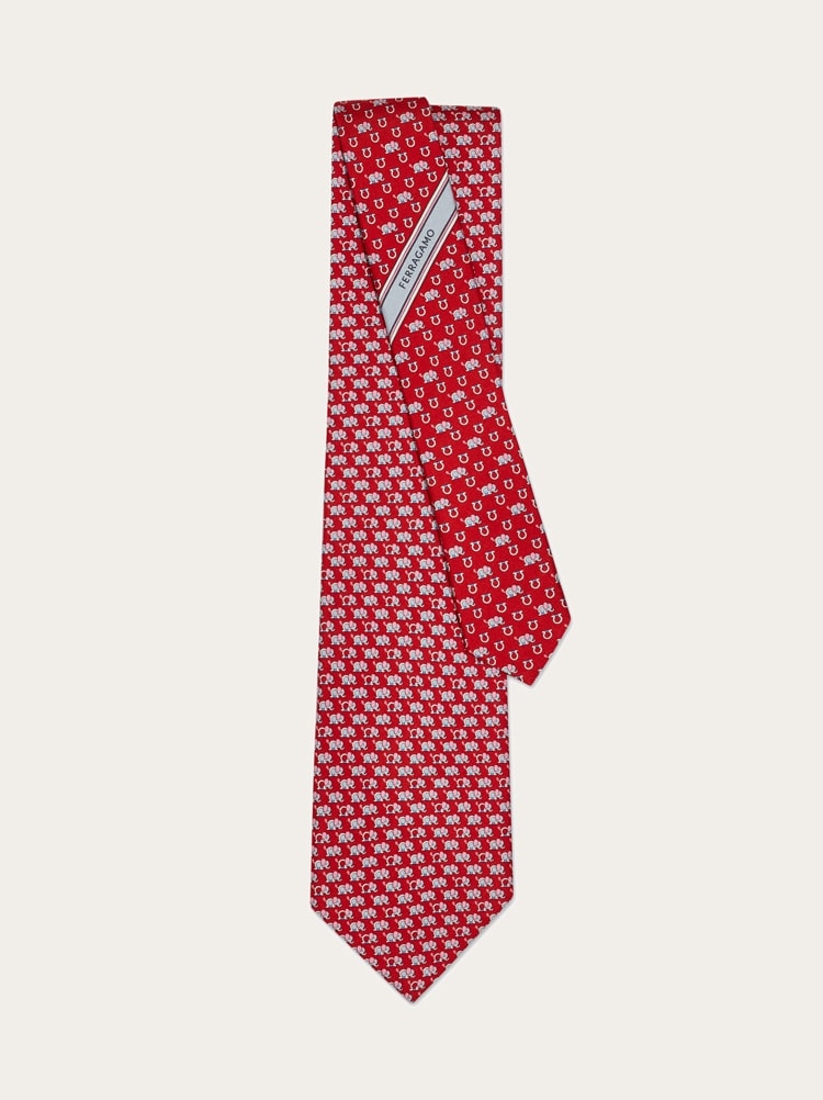Elephant print silk tie Gallery image 3