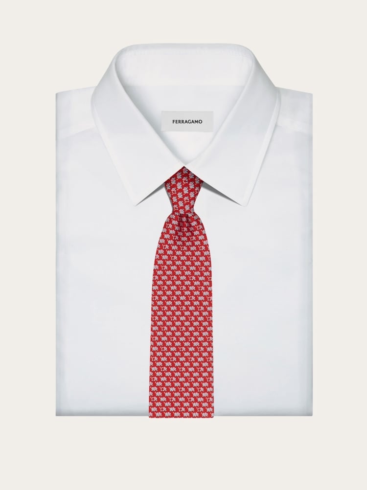Elephant print silk tie Gallery image 4