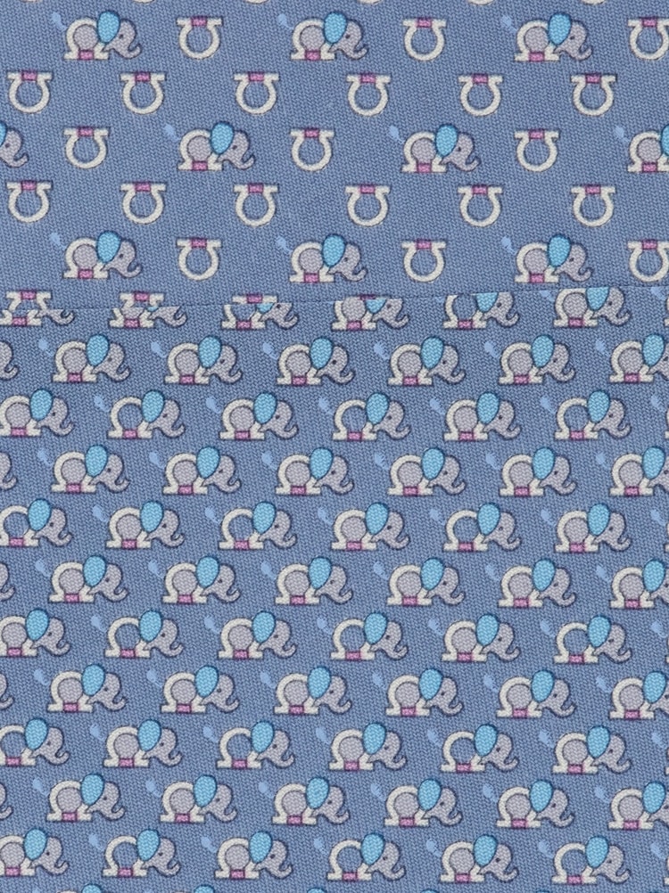 Elephant print silk tie Gallery image 3