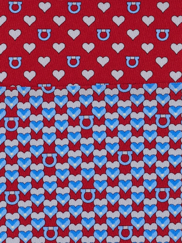 Heart print silk tie Gallery image 2