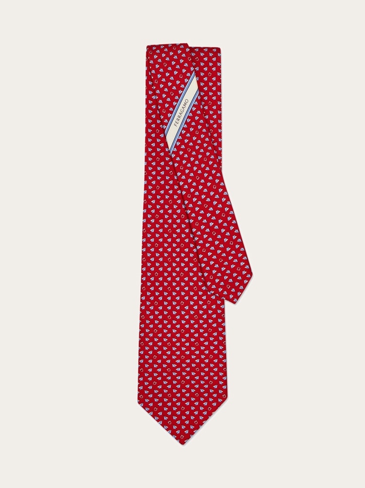 Mail print silk tie Gallery image 3