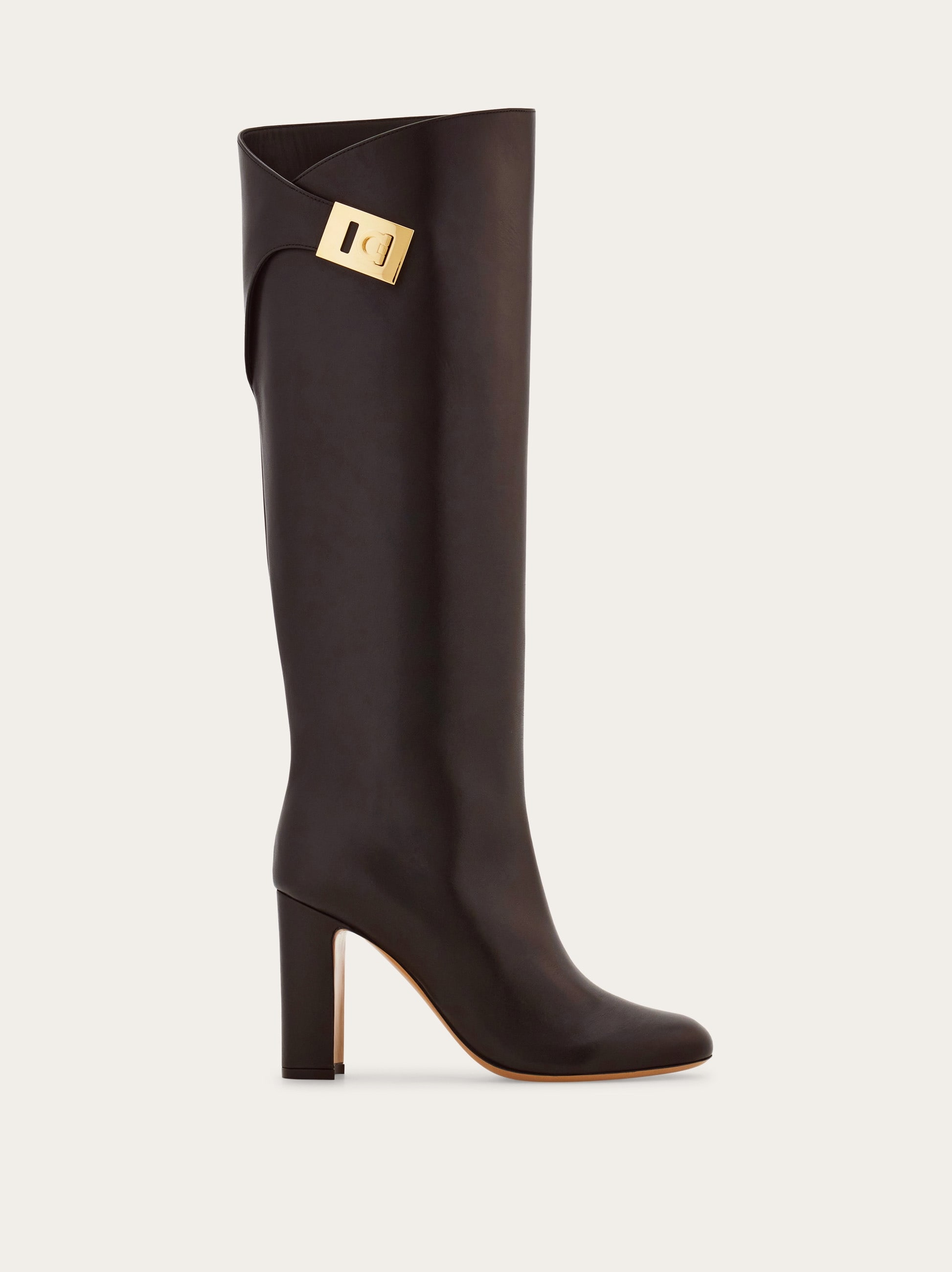 Knee high boot with Hug buckle detail - Women | Ferragamo