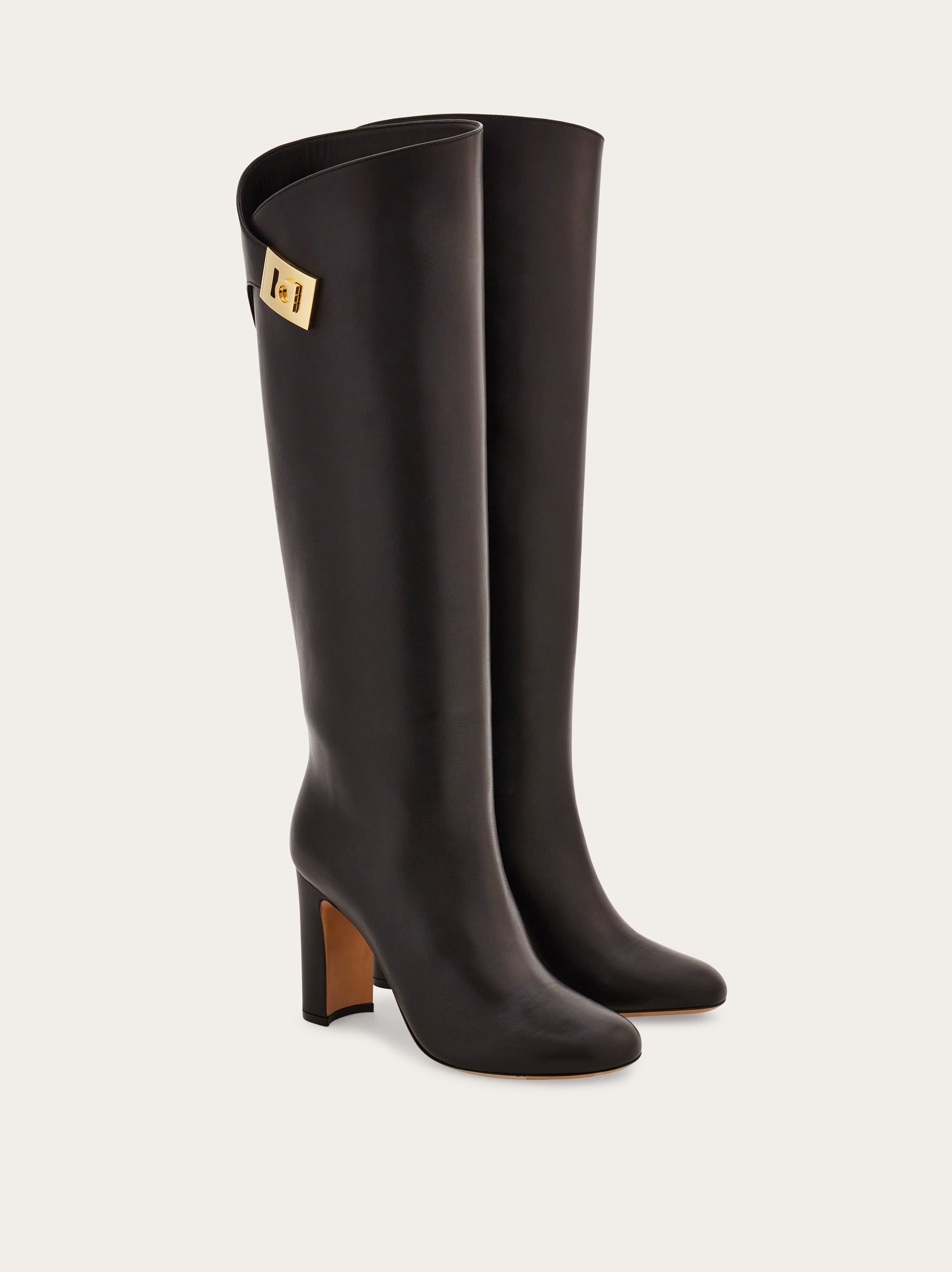 Knee high boot with Hug buckle detail - Women | Ferragamo