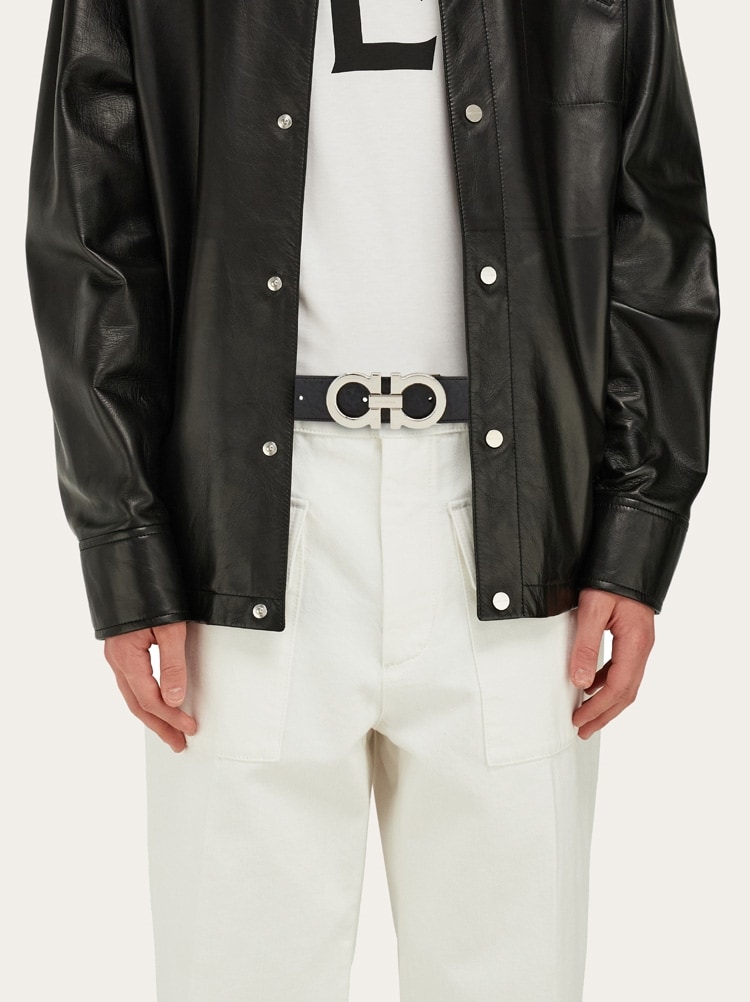 Reversible and adjustable Gancini belt Gallery image 4