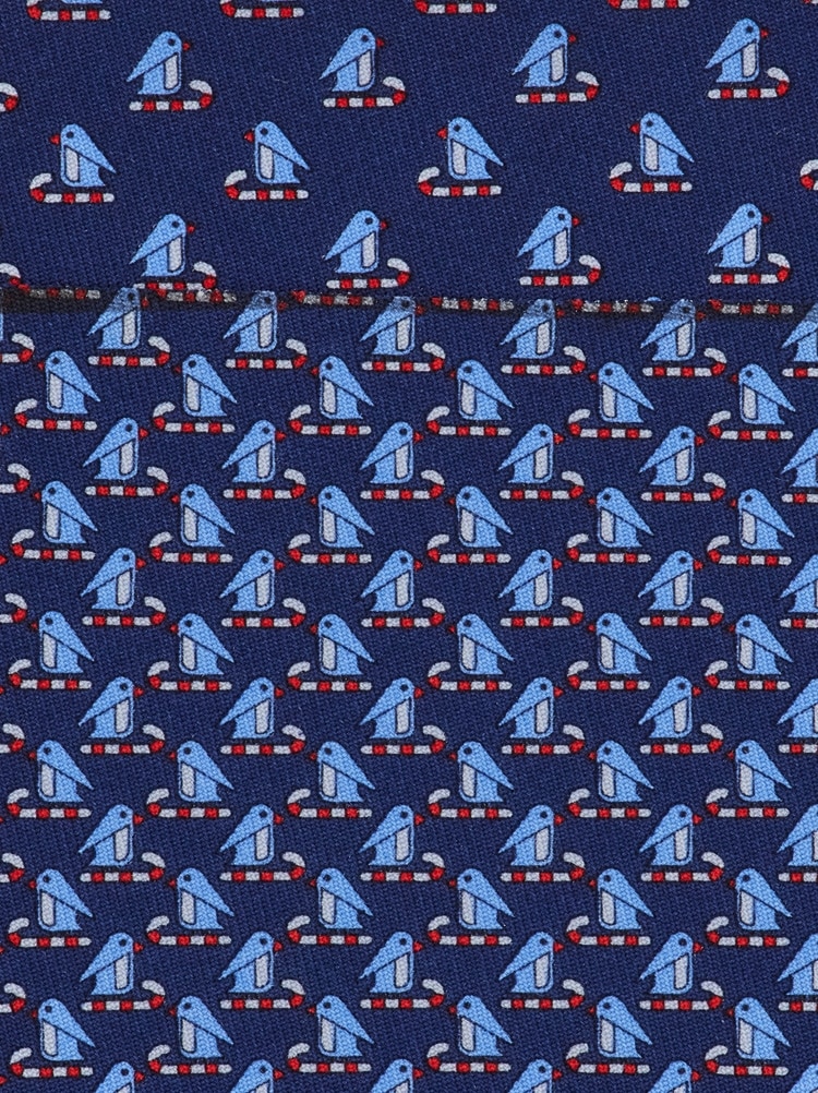 Penguin print silk tie Gallery image 2