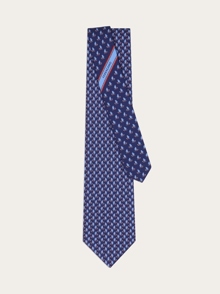 Penguin print silk tie Gallery image 3