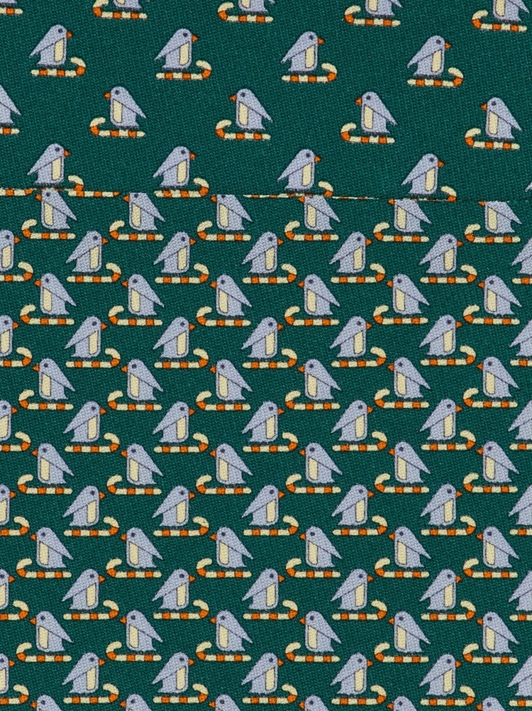 Penguin print silk tie Gallery image 2