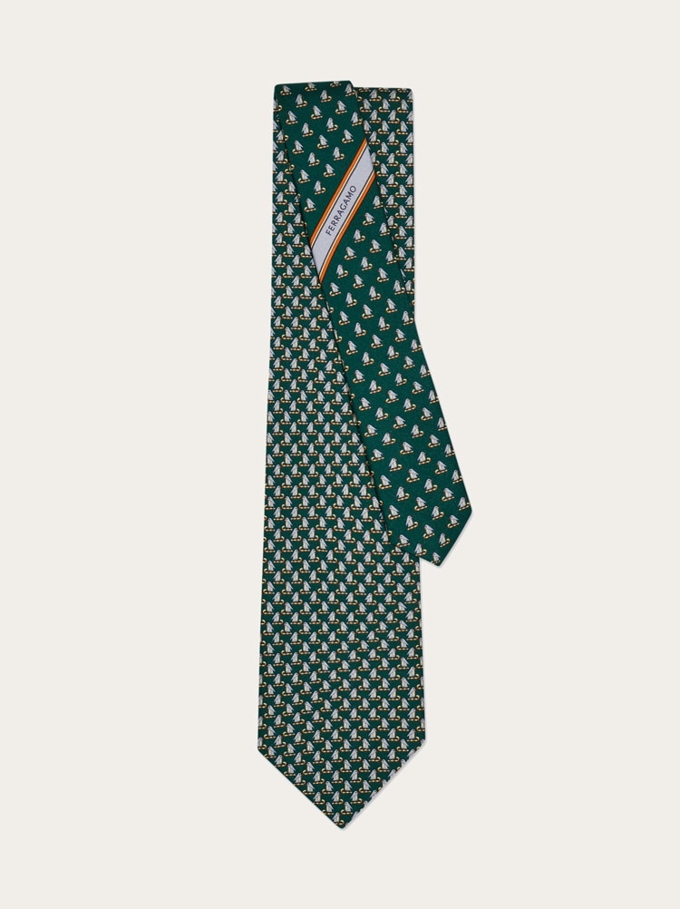 Penguin print silk tie Gallery image 3