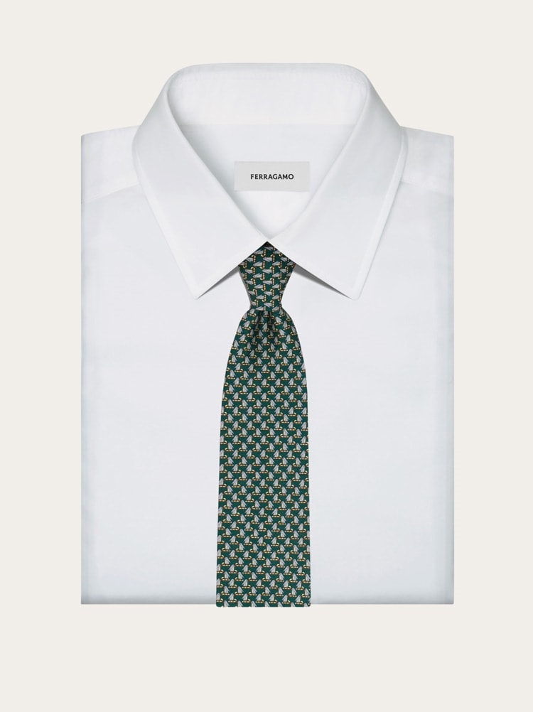 Penguin print silk tie Gallery image 4