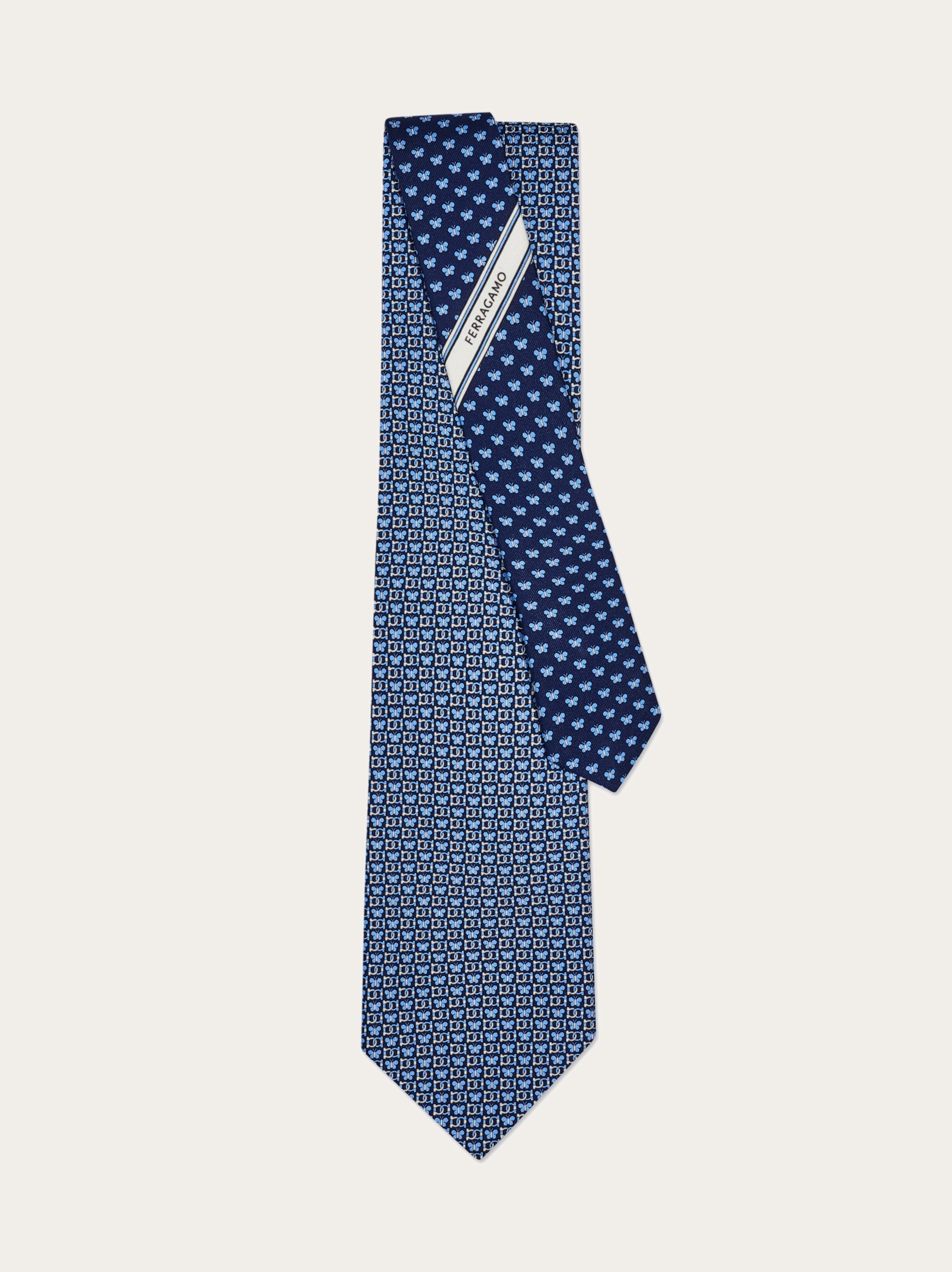 Butterfly print silk tie - Men | Ferragamo