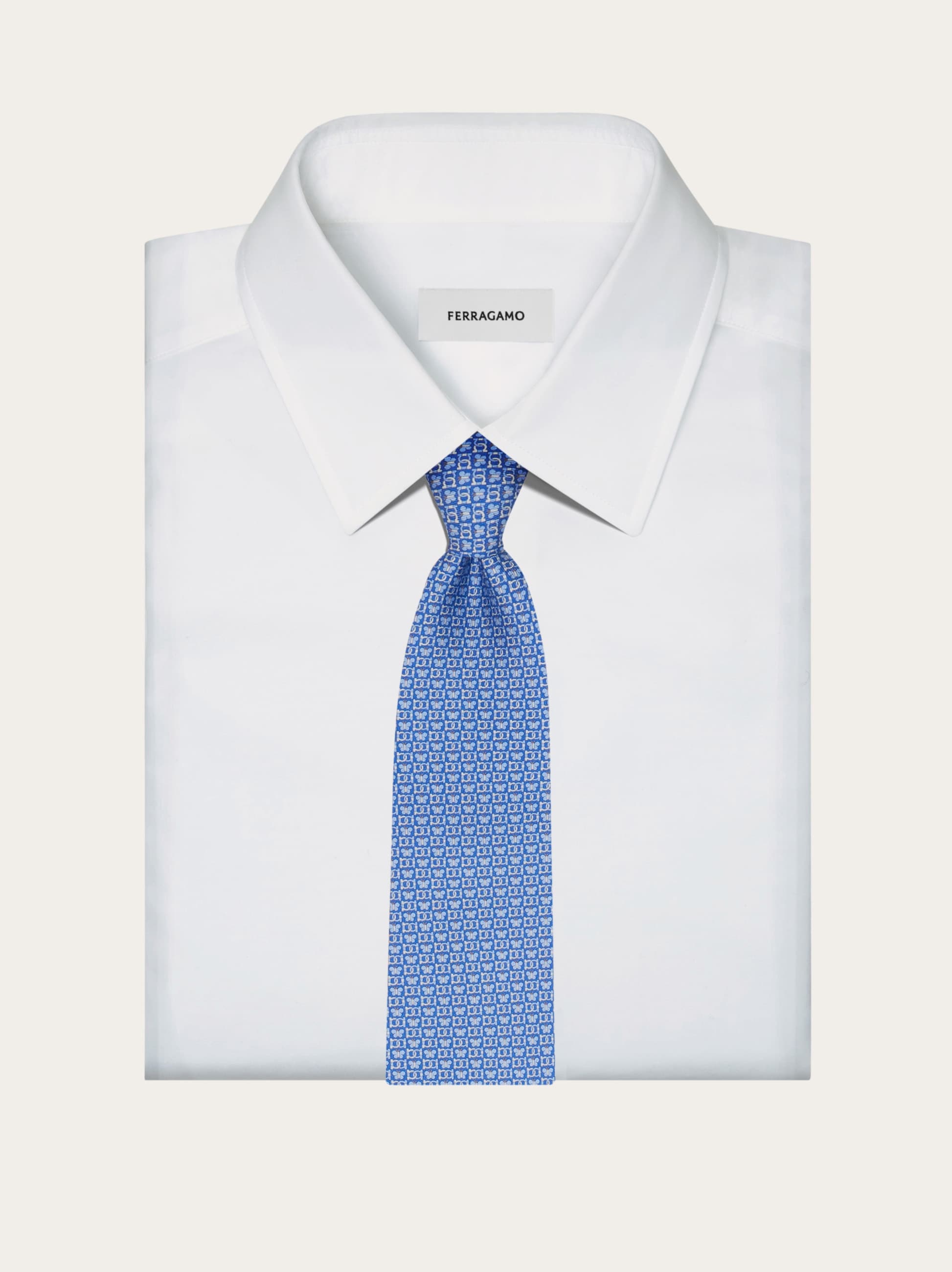 Butterfly print silk tie - Men | Ferragamo