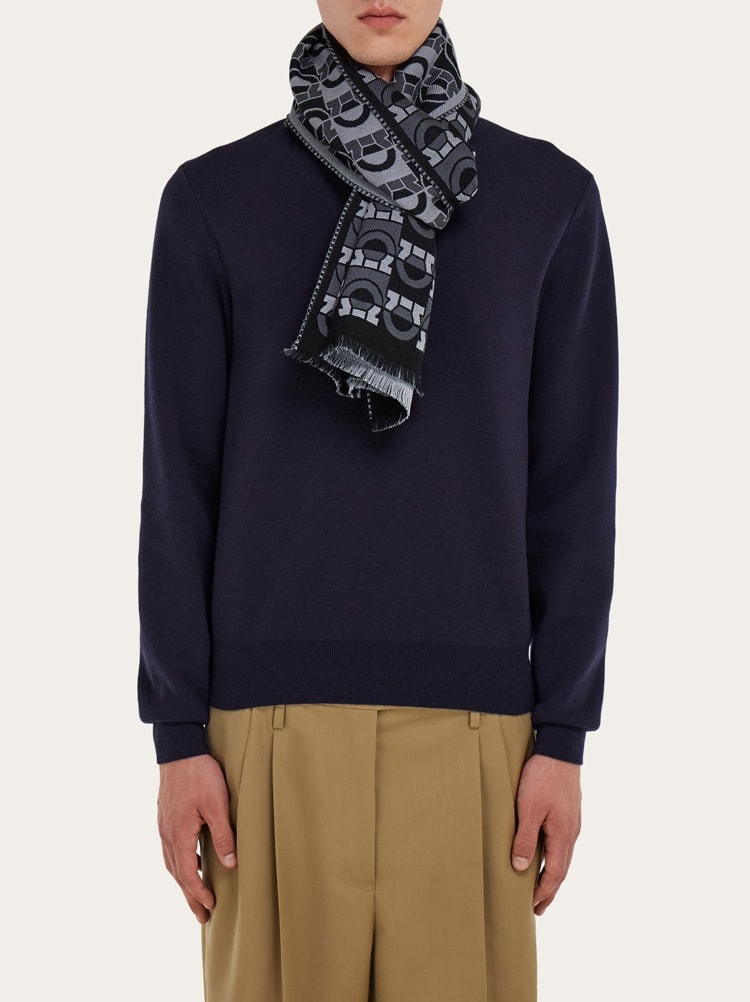 Gancini jacquard scarf Gallery image 3