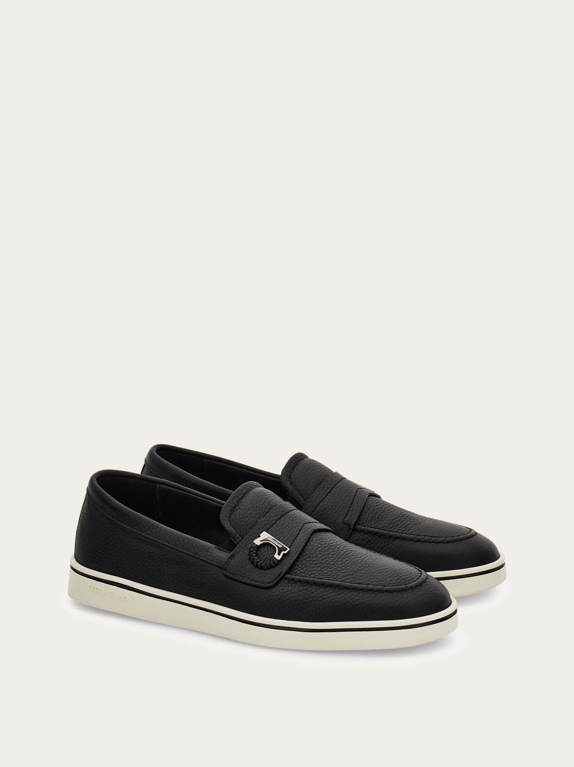 Boat shoe loafer with Gancini ornament - Men | Ferragamo
