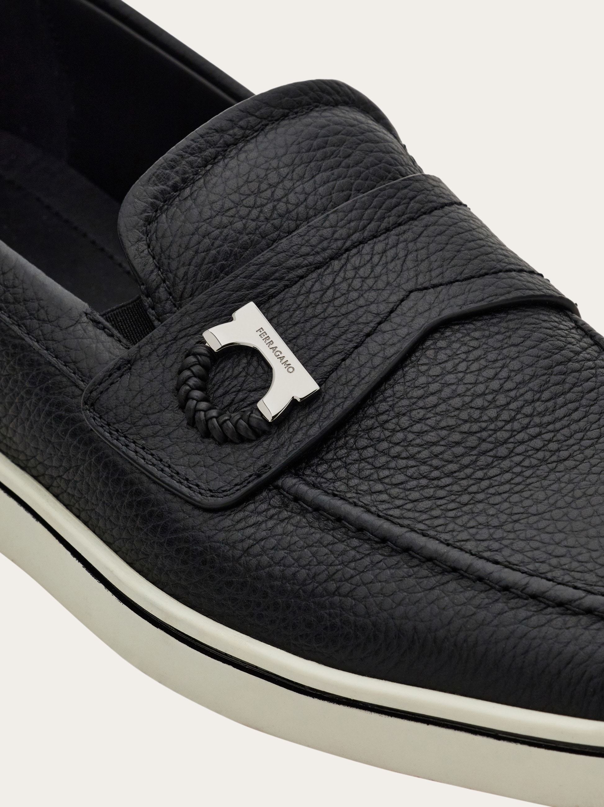 Boat shoe loafer with Gancini detail - Men | Ferragamo