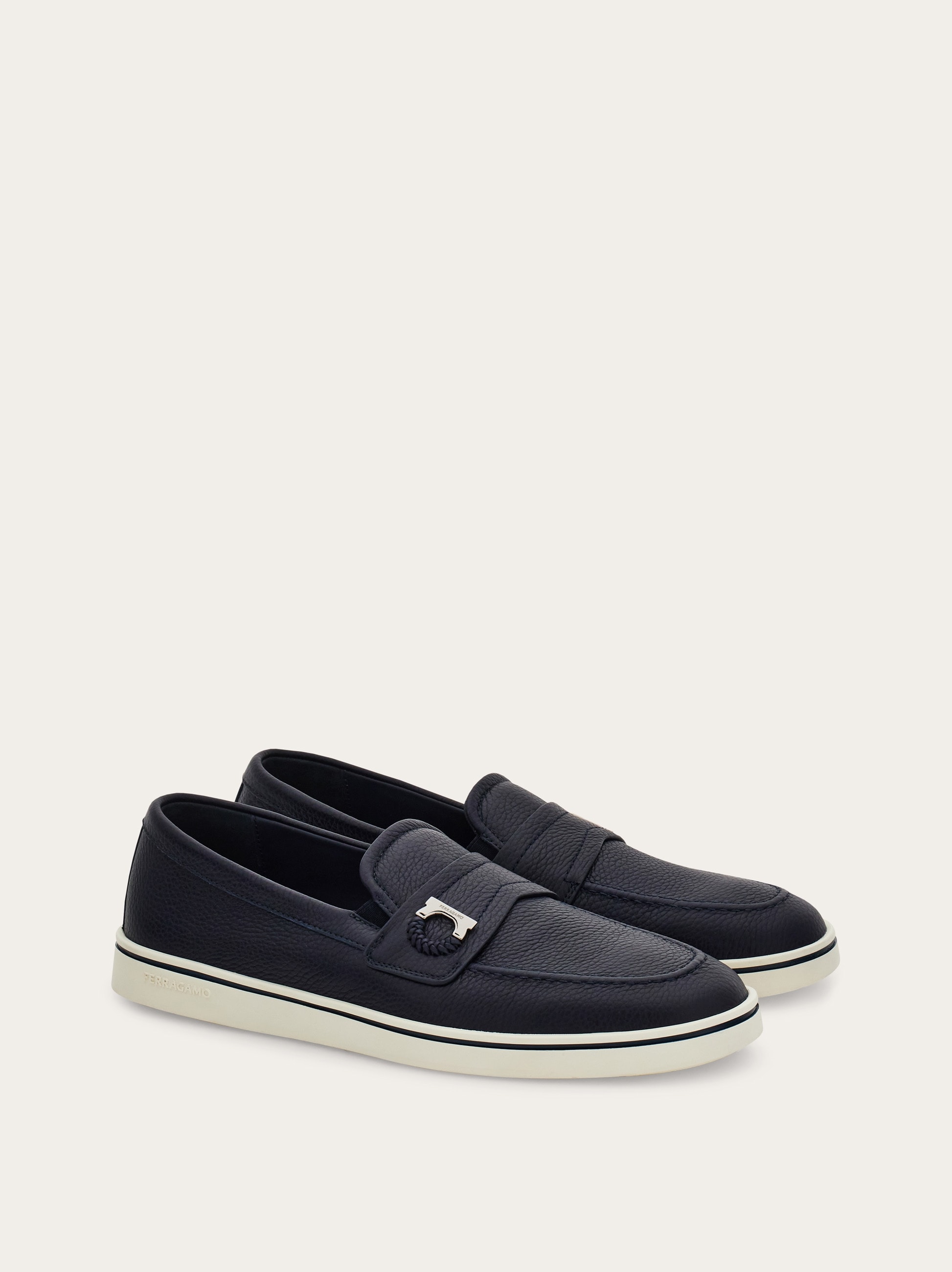Boat shoe loafer with Gancini ornament - Men | Ferragamo
