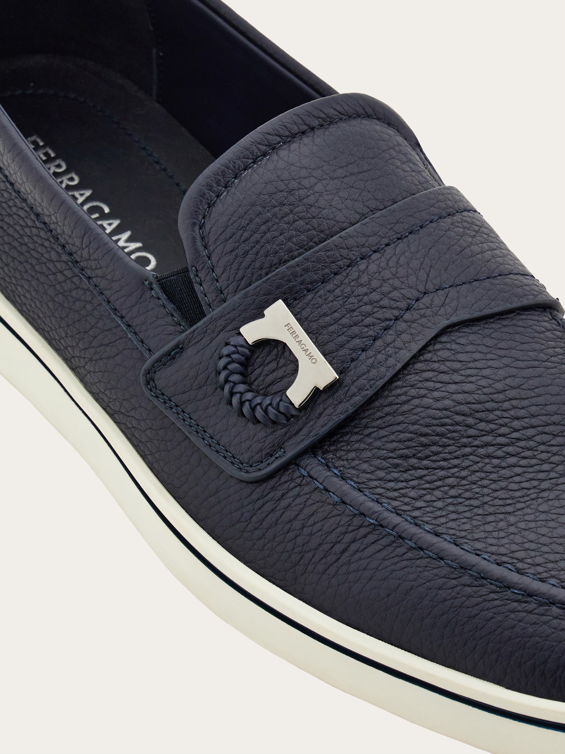 Boat shoe loafer with Gancini ornament - Men | Ferragamo