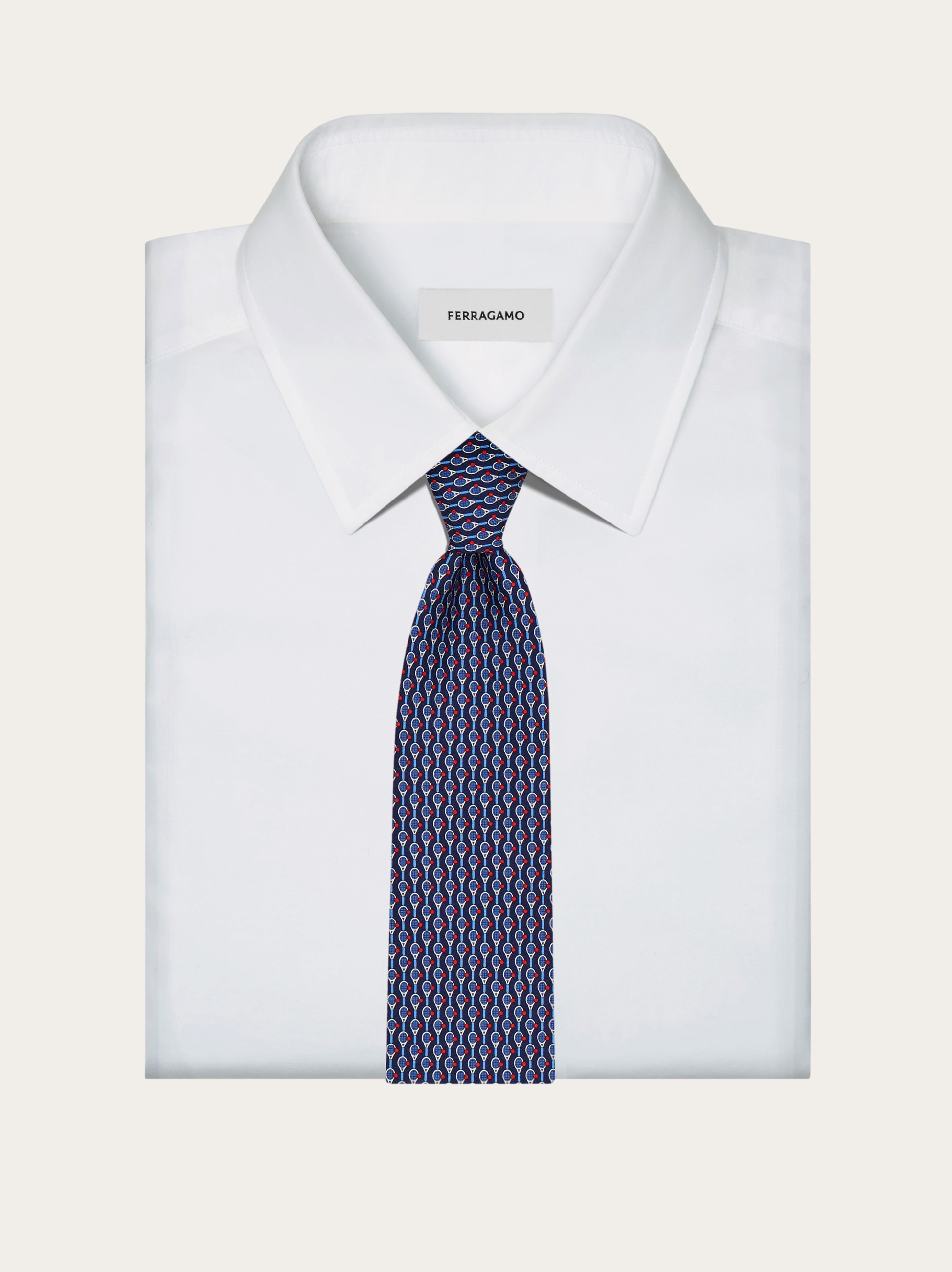 Tennis print silk tie - Men | Ferragamo