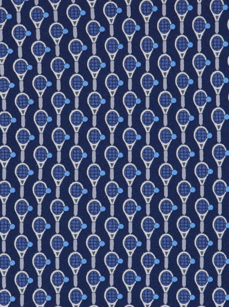 Tennis print silk tie Gallery image 2