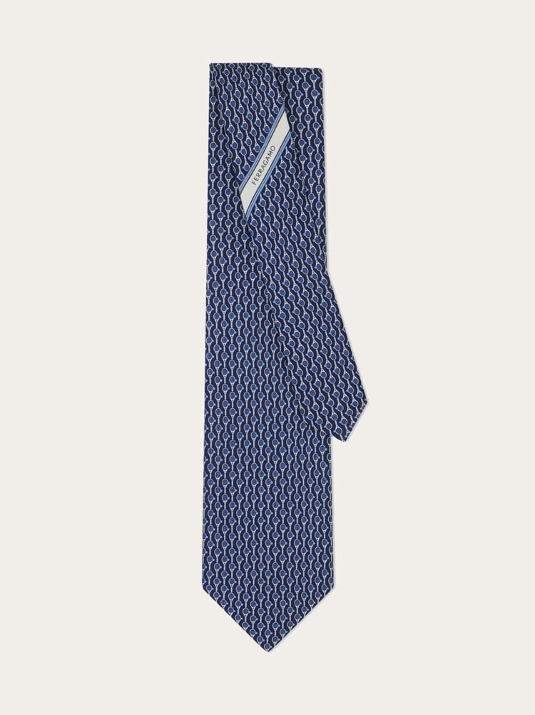 Tennis print silk tie Gallery image 3