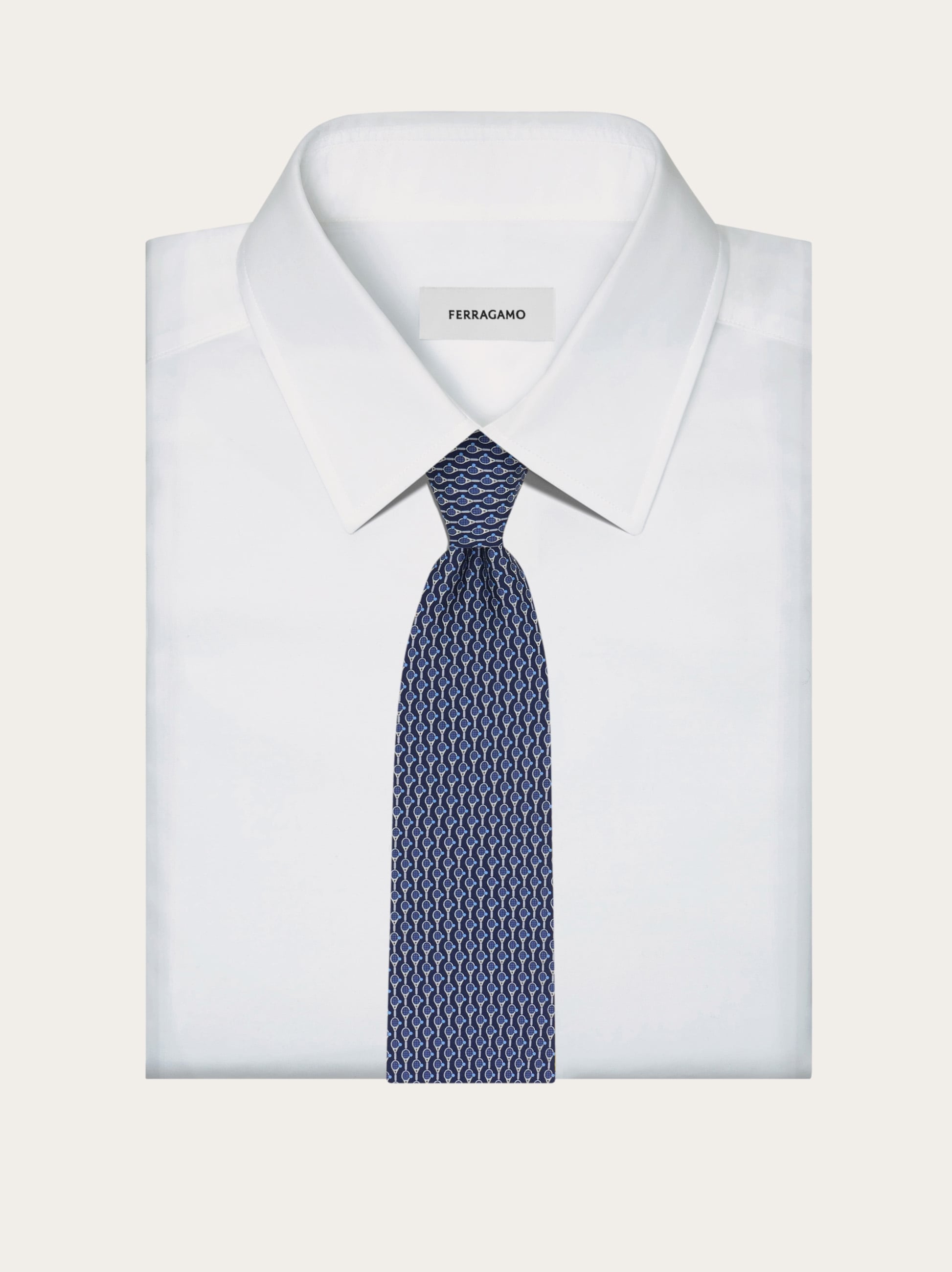 Tennis print silk tie - Men | Ferragamo