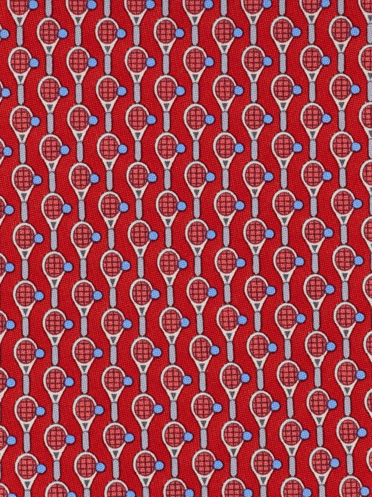 Tennis print silk tie Gallery image 2