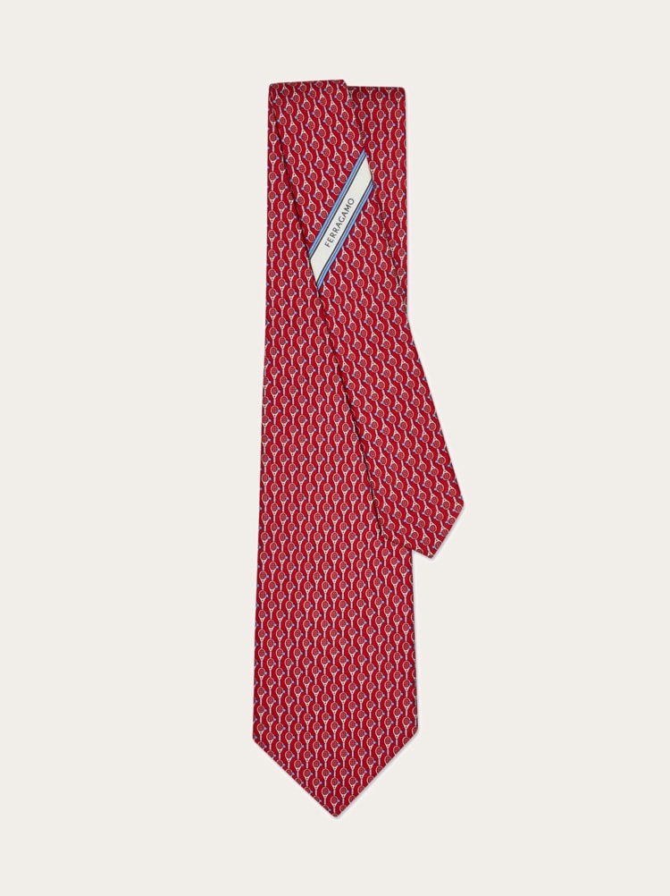 Tennis print silk tie Gallery image 3