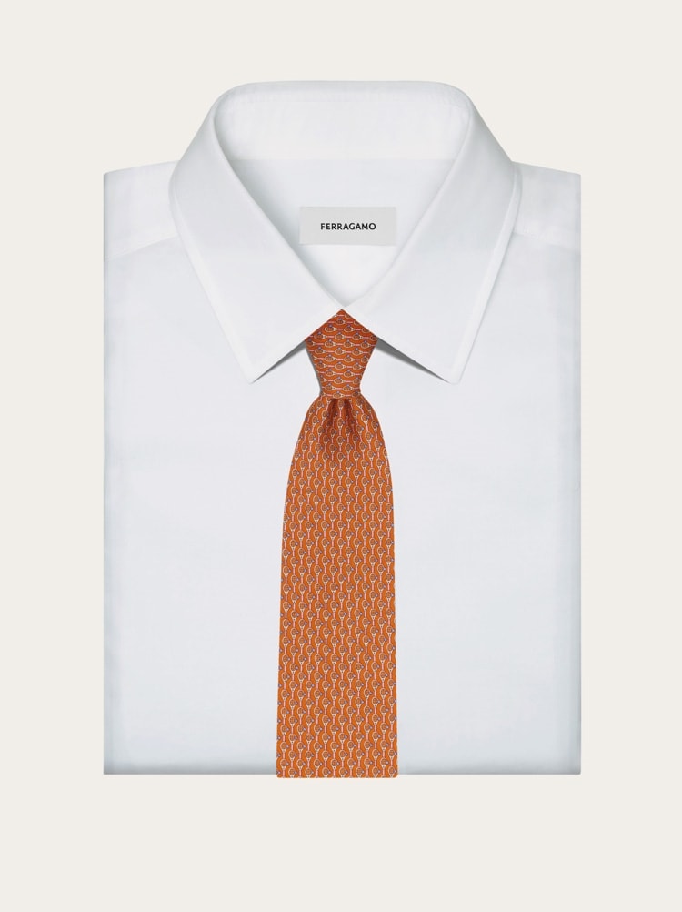 Tennis print silk tie Gallery image 4