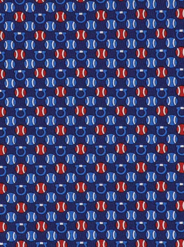 Tennis print silk tie Gallery image 2
