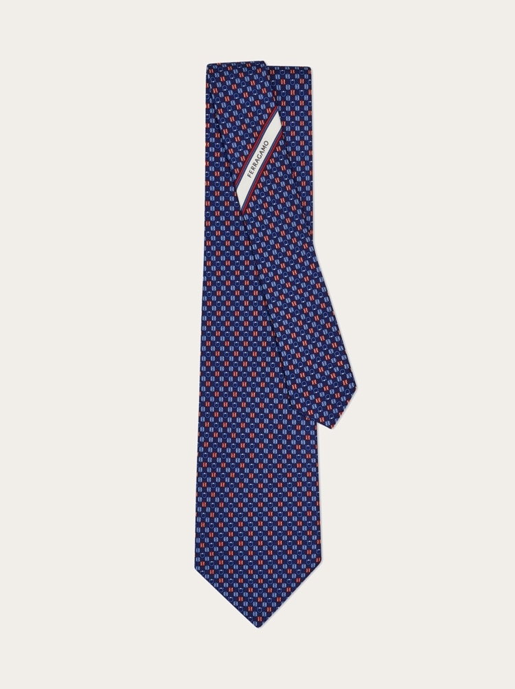 Tennis print silk tie Gallery image 3