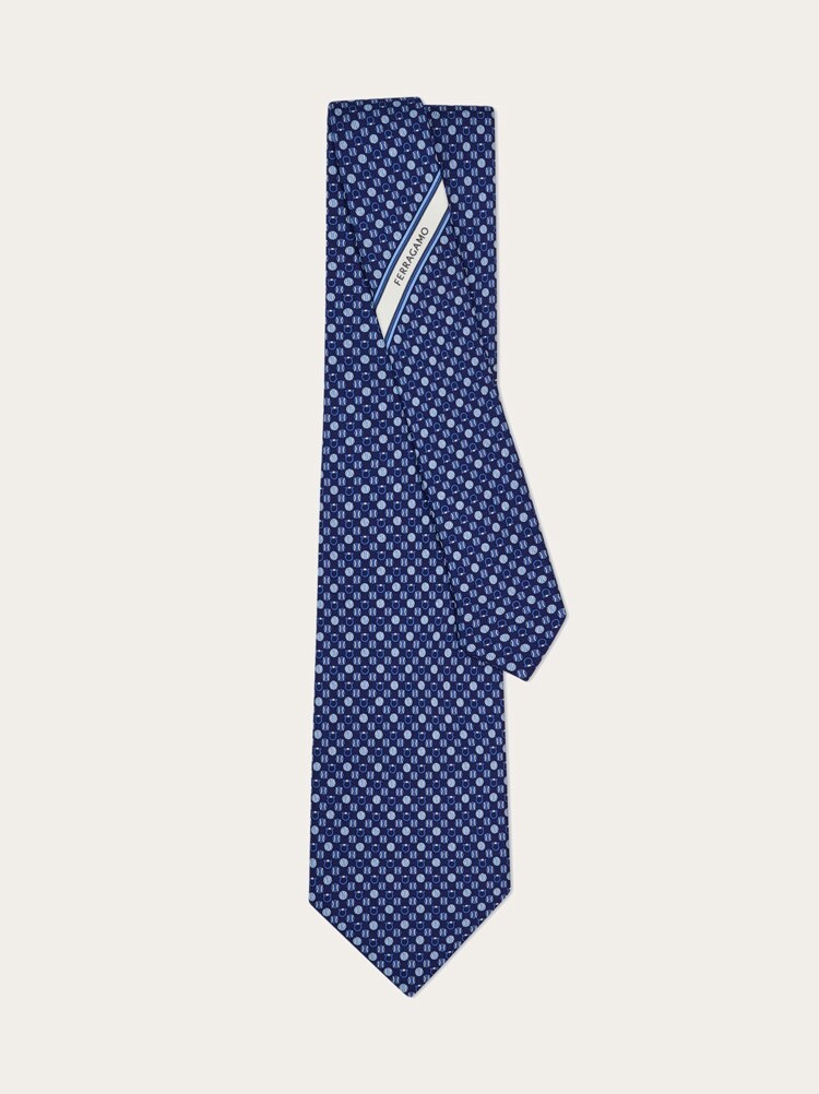 Tennis print silk tie Gallery image 3