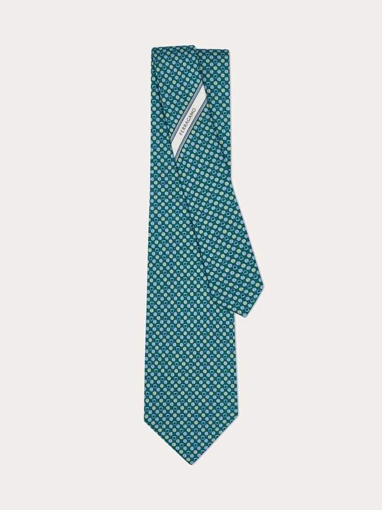 Tennis print silk tie Gallery image 3